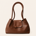 Brown Woven Shoulder Tote Bag – 11.4 × 7.3 in
